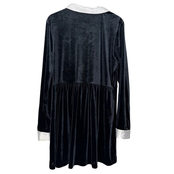 Modcloth Is It Wednesday Yet Mini Dress Black Velvet XL - Picture 3 of 10
